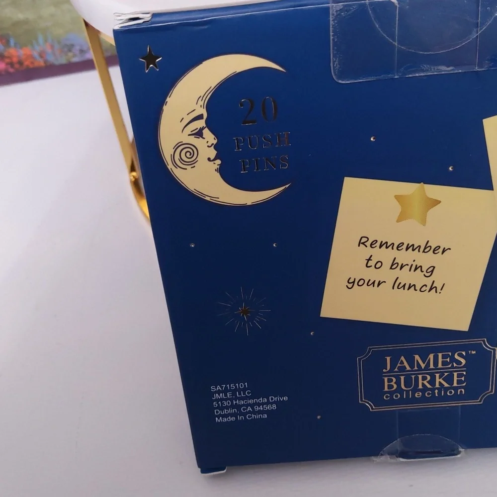 James Burke Collection Push Pins, Gold, New-in-Box